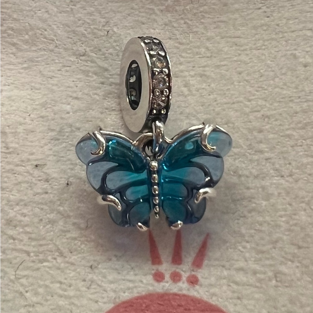 PANDORA Blue Murano Glass Butterfly Charm NEW GUARANTEED AUTHENTIC!